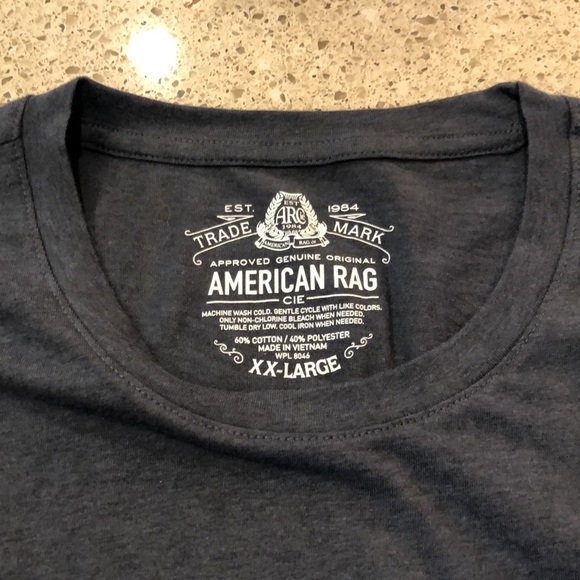 American Rag Men’s Long Sleeve Pocket Tee Charcoal - Picture 3 of 5